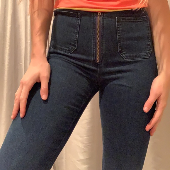 💙🧿 Flared Denim Jeans with Front Zipper 🧿💙 - Picture 4 of 8